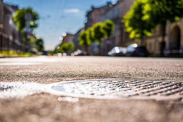 istock City on a sunny day, a quiet street with trees 494038268