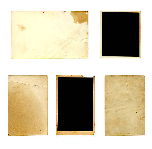 istock Set of  old photo paper texture isolated on white background 494038883