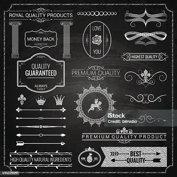 Design Elements Chalk Texture Stock Illustration - Download Image Now - Angel, Arrow - Bow and Arrow, Badge