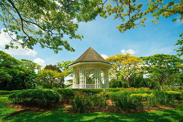 istock White pavilion in a garden 494039503