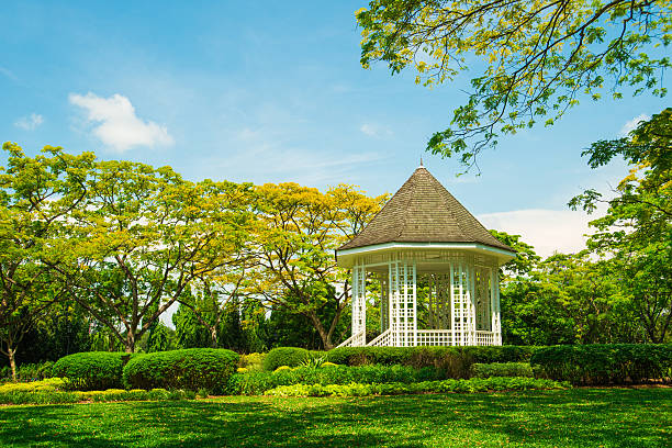 istock White pavilion in a garden 494039505