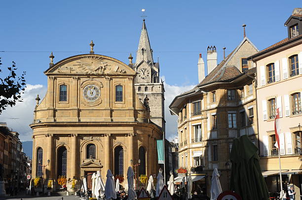 Pestalozzi square at Yverdon les bains on Switzerland