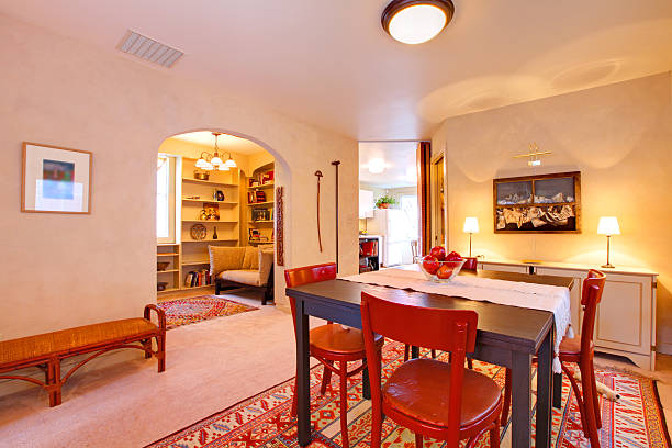 istock Golden dining and living room 494041887