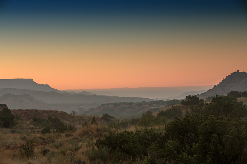 Sunrise at Palo Duro Canyon, Texas.  Palo Duro is the 2nd  largest canyon in the United States and is located in the Texas Panhandle.
