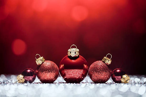 istock Red Christmas Time - Decorations Lights Bokeh Defocused Decoration White 494054604