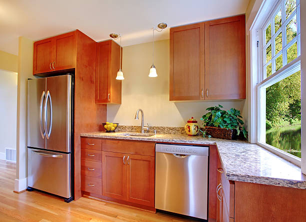istock Beautiful new cherry kitchen with hardwood 494055443