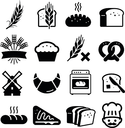 Bakery and bread icon set. Professional vector icons for your print project or Web site. See more in this series.