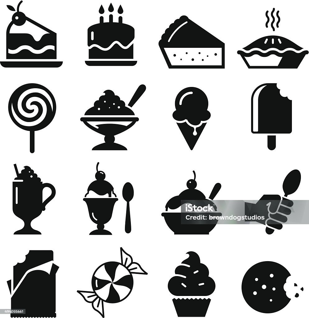 Dessert Icons - Black Series Dessert icon set. Professional vector icons for your print project or Web site. See more in this series.  Icon Symbol stock vector