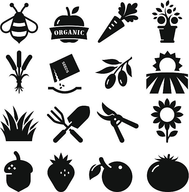 Garden Icons - Black Series Gardening icon set. Professional vector icons for your print project or Web site. See more in this series.  garden fork stock illustrations