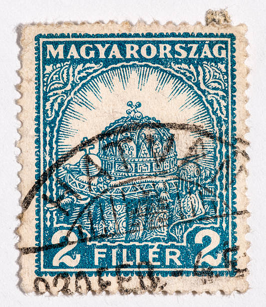 istock Vintage antique old postage stamp from Hungary 494055755