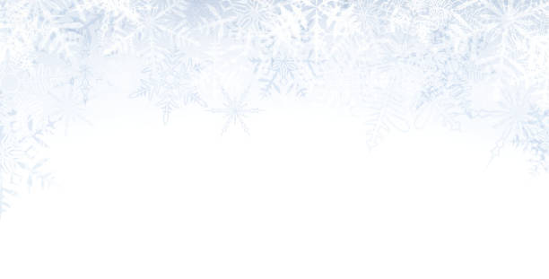 Christmas banner with crystallic snowflakes Winter banner pattern with crystallic transparent snowflakes and place for text. Christmas background. Vector. ice crystal stock illustrations