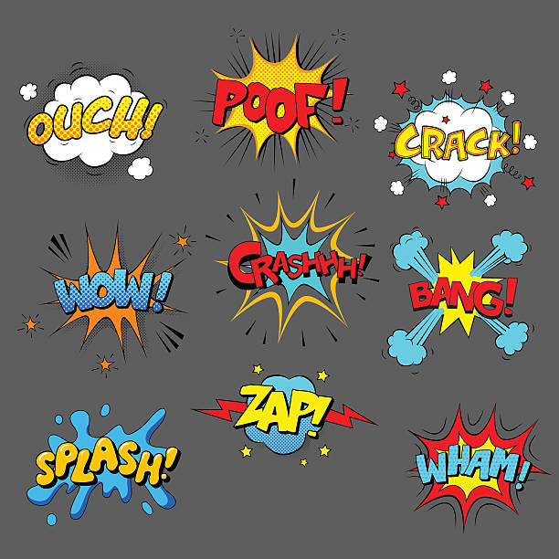 comic sound-effekte mit - comic book cartoon poof exploding stock-grafiken, -clipart, -cartoons und -symbole