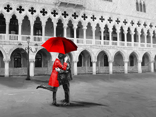 istock Romantic lovers  in Venice. Palazzo Ducale, Piazza San Marco. 494056774