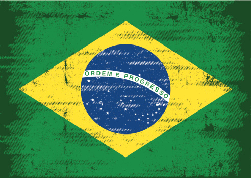 A flag of Brazil with a texture.