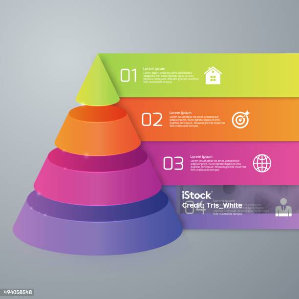 Options Pyramid Vector Illustration Infographics Four Options Pyramid Stock ...
