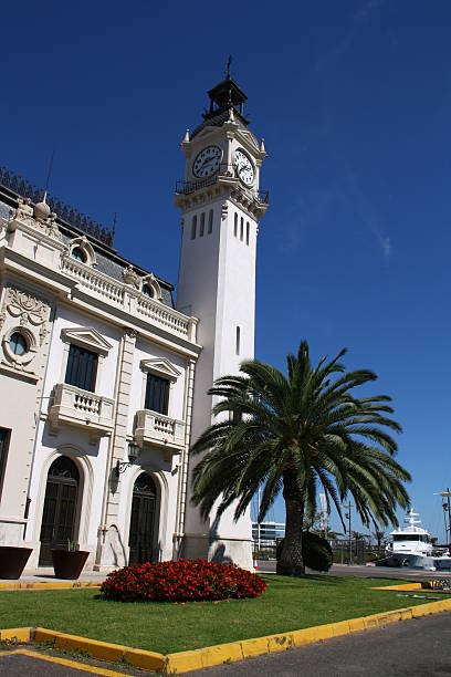 istock Clock tower and palm, Vlaencia, Spain. 494059147