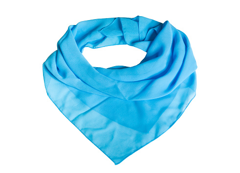 Blue shawl on the white background