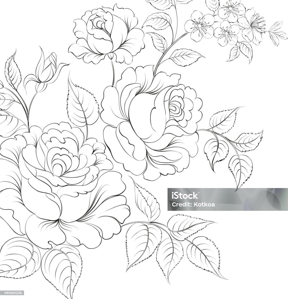 Bouquet of roses iolated on white background. Bouquet of roses iolated on white background. Vector illustration. Backgrounds stock vector