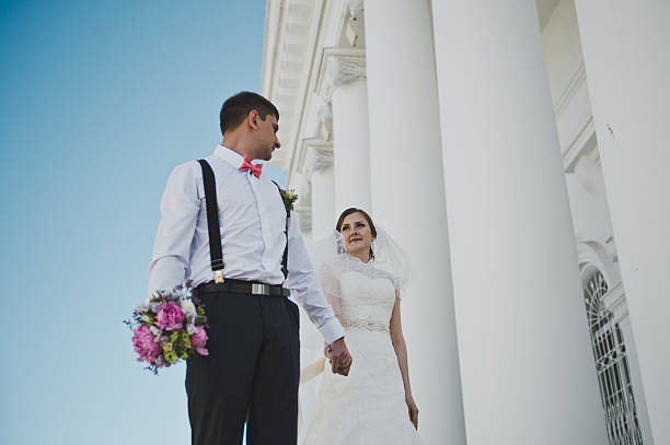 istock The bride and groom on the background 494061250