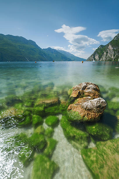 beautiful stones in pure alpine lake Garda