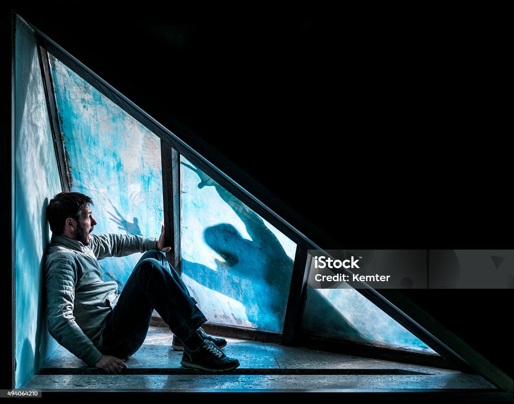 Man Shadow Scared Scared Man Seeing Threatening Dark Shadows At Window Stock Photo ...
