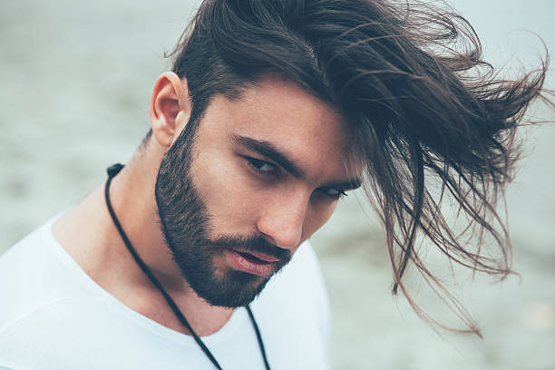 Portrait Of A Man With Beard And Modern Hairstyle Stock Photo - Download  Image Now - Men, Fashion Model, Males - iStock