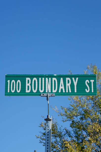 istock Sign for Boundary St with sky and tree as background 494081280