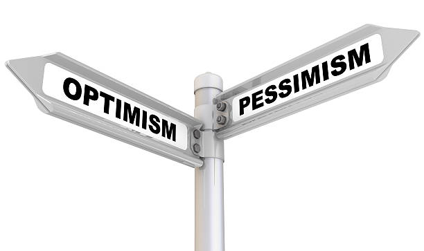 istock Optimism and pessimism. Road sign 494081302