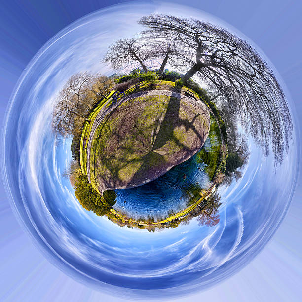 istock Polar Panorama of trees in a park 494081440