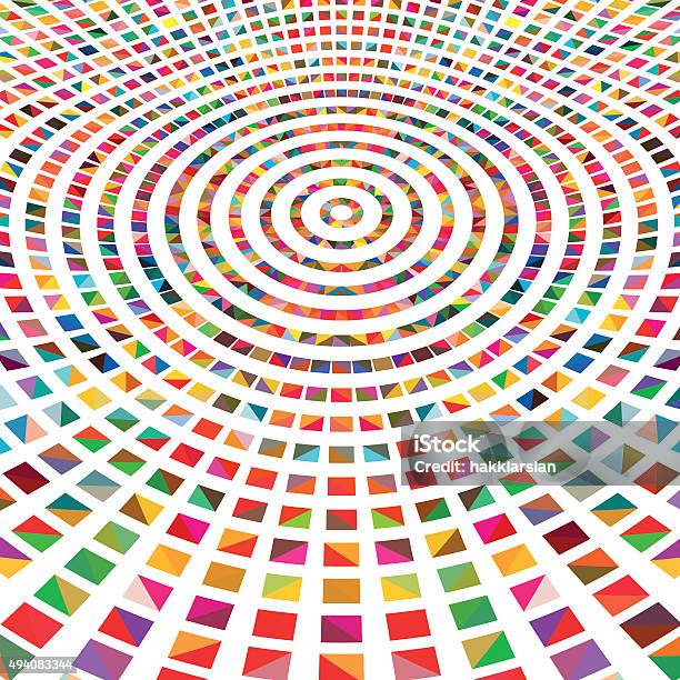 Abstract Colorful Squares Radial Concept Geometric Background Stock Illustration - Download Image Now