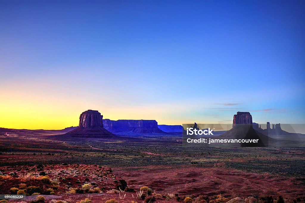 Monument Valley after sunset 2015 Stock Photo