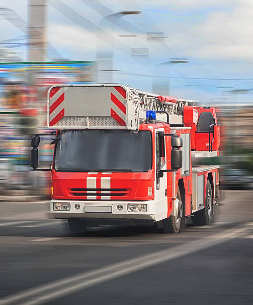istock fire truck goes on the city 494086632