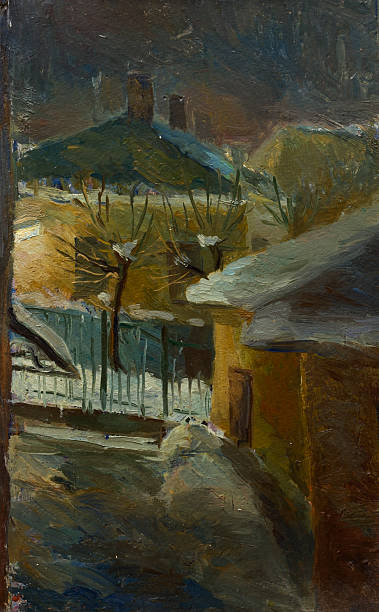 istock Beautiful Original Oil Painting Landscape On Canvas 494087154