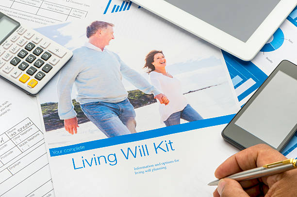 istock Living will kit with mature couple image 494087968