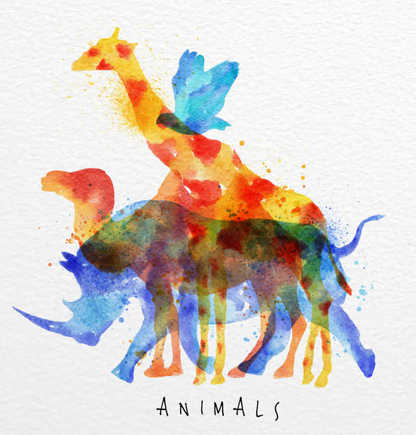 overprint アニマルズライノ - giraffe print点のイラスト素材／クリップアート素材／マンガ素材／アイコン素材