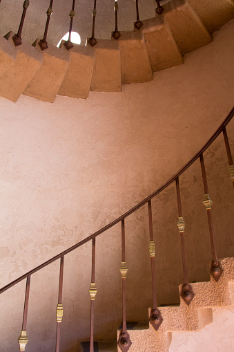 The spiral staircase at Scotty's Castle