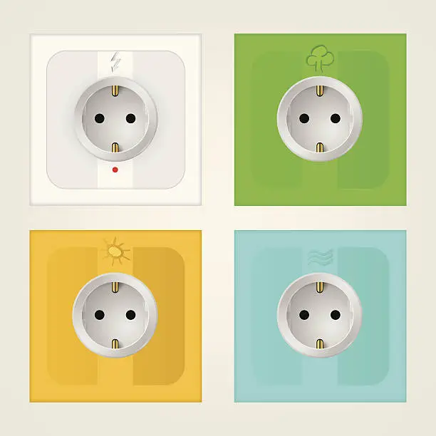 Vector illustration of Illustration of eco sockets