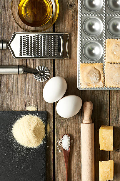 istock Utensils and ingredients for ravioli 494094518