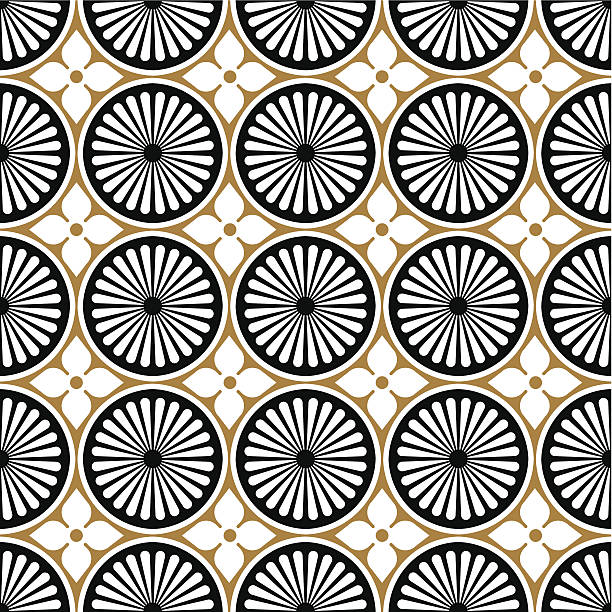 ilustrações, clipart, desenhos animados e ícones de textura de fundo sem costura vintage padrão - craft ribbon flower black