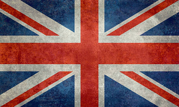 государственный флаг соединенного королевства в стиле ретро лечения - британский флаг стоковые фото и изображения