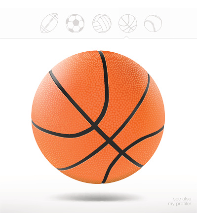 Basketball Ball On White Background Vector Illustration Stock Illustration  - Download Image Now - iStock