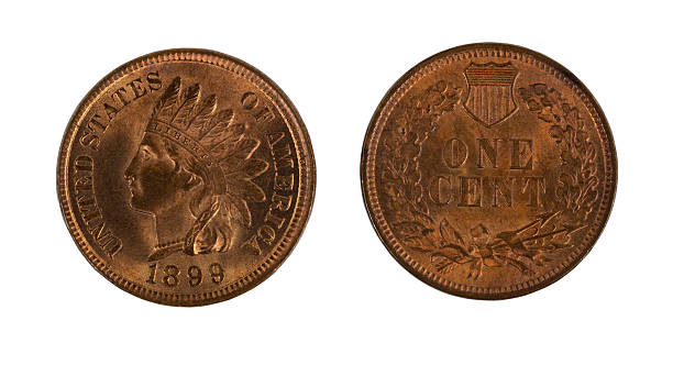 istock Highly graded American Indian Head cents on white background 494095108