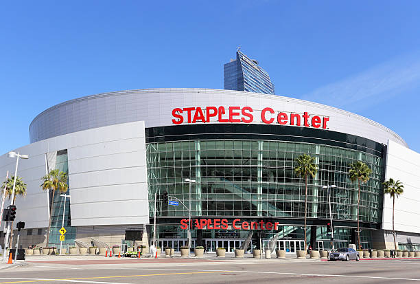 Staples Center Los Angeles, CA, USA – March 17, 2014: Staples Center located in downtown Los Angeles. Staples Center is a large multi-purpose sports arena in downtown Los Angeles and is home to multiple professional sports teams. los angeles kings stock pictures, royalty-free photos & images