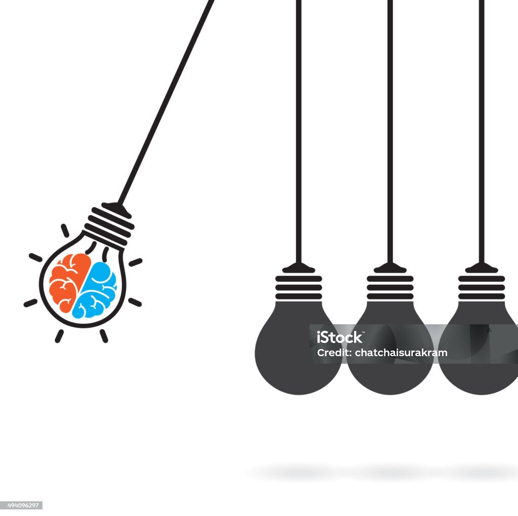 Newton's cradle concept on background Newton's cradle concept on background,creative light bulb Idea concept,business idea ,abstract background.vector illustration Human Brain stock vector