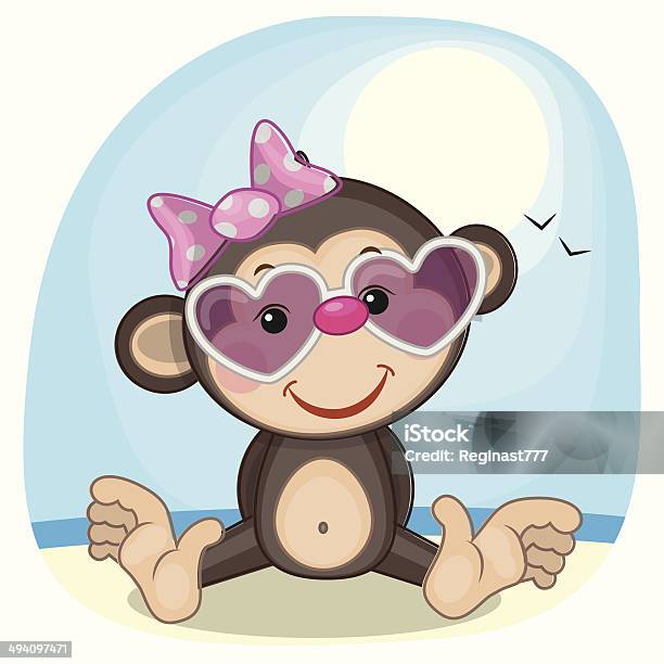 Monkey In Sunglasses Stock Illustration - Download Image Now - Adult, Animal, Animal Themes