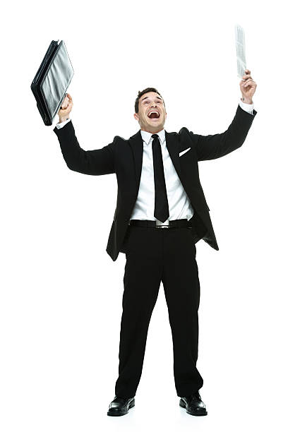 istock Cheerful businessman cheering 494098137