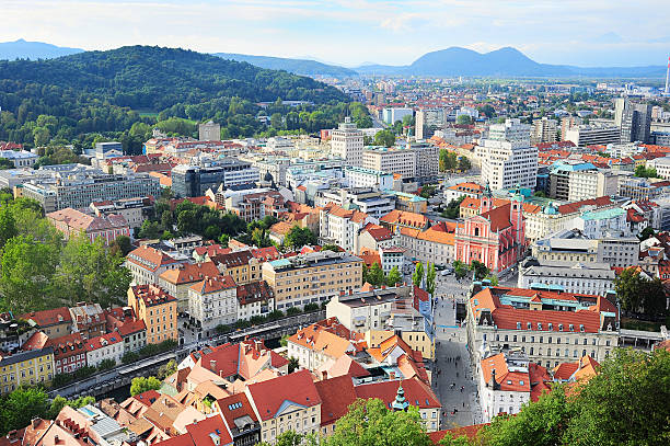 istock Ljubljana at sunset 494098491