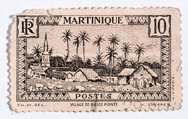 istock Vintage antique old postage stamp from Martinique 494098757