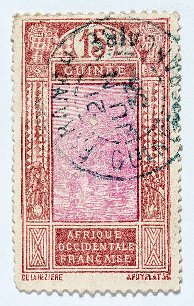 istock Vintage antique old postage stamp from Guinea 494098761