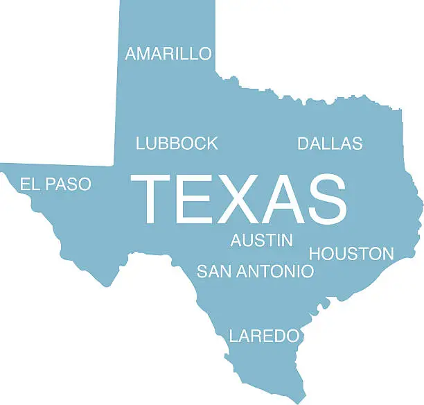 Vector illustration of Shape of Texas